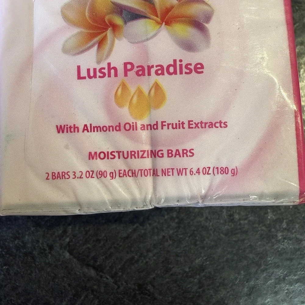 Zest Lush‎ Paradise Almond Oil Fruit Extracts Moisturizing Bar Soap 2 Pack